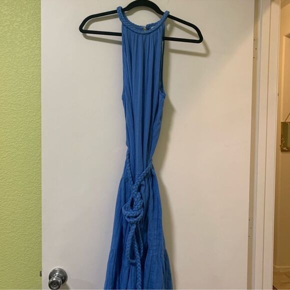Loft beac braided belt halter midi dress size L - Picture 6 of 11
